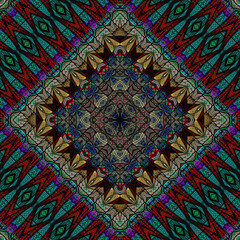 3d effect - abstract kaleidoscopic  geometric mosaic style pattern