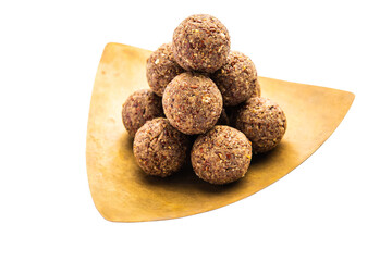 Alsi pinni laddu or flax seed laddo or healthy jawas ladoo are delicious Indian sweet energy balls png 