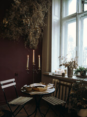 table setting with candles