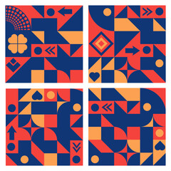 Cover Set illustration geometric pattern with basic design elements