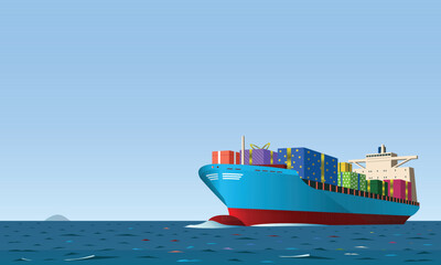 Obraz premium cargo ship in the sea