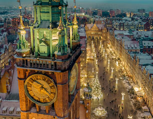 town hall and christmas tree in gdansk 