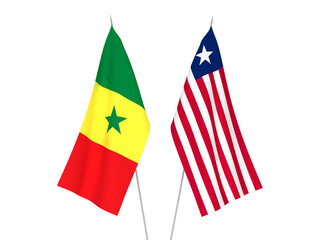 Republic of Senegal and Liberia flags