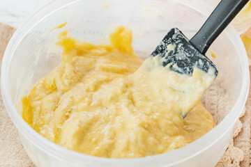 バナナケーキの生地作り