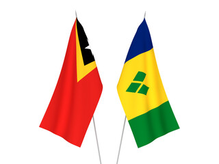 East Timor and Saint Vincent and the Grenadines flags