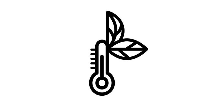 icon of technology Heating renewable energy in outline design animated