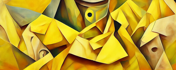 yellow surreal painting wallpaper, created with Generative AI