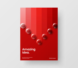Fototapeta na wymiar Original front page A4 vector design illustration. Amazing realistic spheres brochure concept.