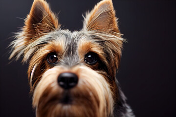 Portrait eines Australian Silky Terrier, 3D Illustration