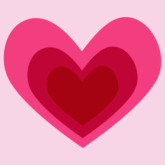 Big heart vector illustration, Valentine's day, lovers, love, couple, celebration, pink, red, for print, textile, stationary, background, design, branding, icon, sticker