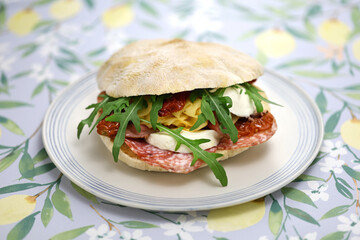 Puccia( a sandwich made of pizza dough), Italian Puglia food