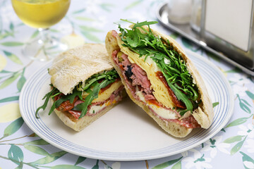 Puccia( a sandwich made of pizza dough), Italian Puglia food