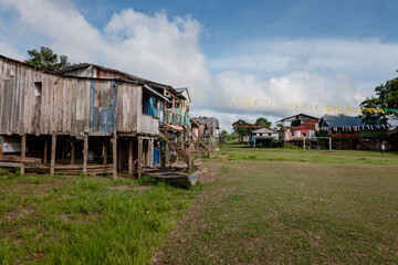 indigenous community houses in Leticia Amazonas Colombia