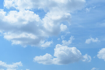 Naklejka na ściany i meble A cloudy sky in summer. blue and white