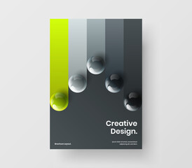 Colorful realistic balls annual report layout. Original handbill design vector illustration.