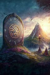 Landscape with Sigils Generated Art