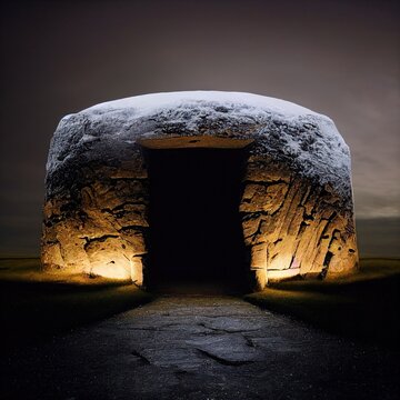 Winter Solstice At Newgrange Tomb In Ireland