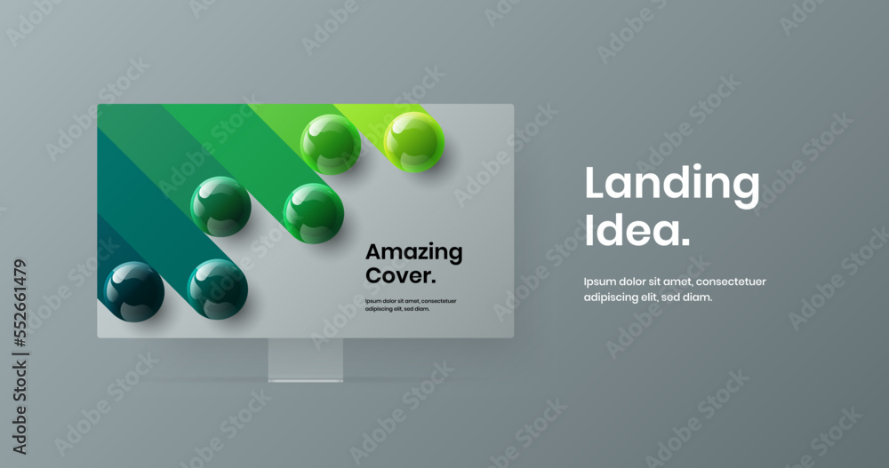 Aufkleber simple computer monitor mockup banner layout. modern site design vector concept.