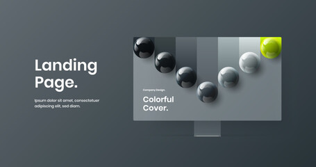 Premium desktop mockup site screen layout. Colorful landing page design vector template.
