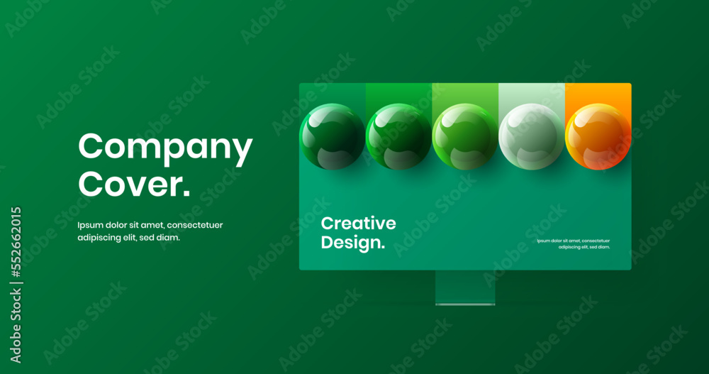 Poster simple web banner design vector template. colorful monitor mockup site screen concept.