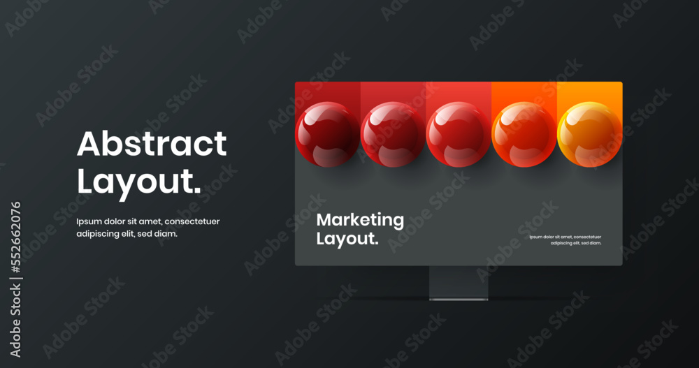Poster creative web project design vector layout. vivid monitor mockup presentation concept.