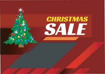 Christmas sale banner Vector illustration template

