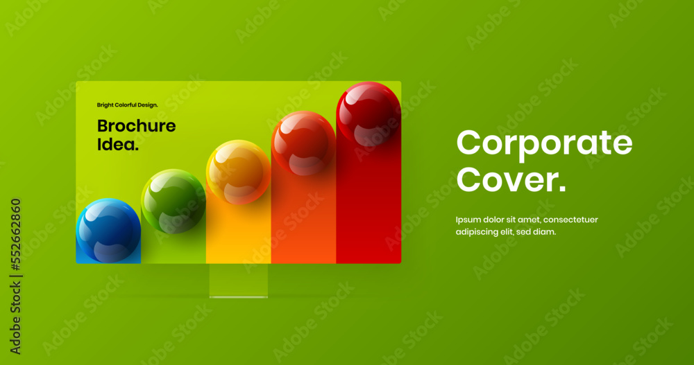 Aufkleber bright web project design vector illustration. original monitor mockup presentation layout.