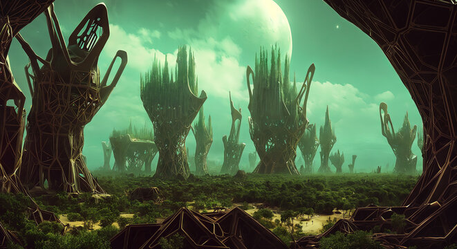 Alien vista, made by AI, artificial intelligence