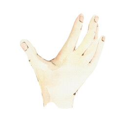 Watercolor child hand clipart.