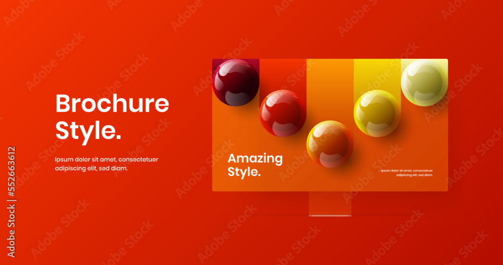Poster colorful computer display mockup site screen template. unique presentation vector design illustratio