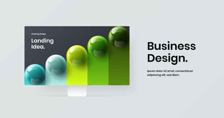Modern computer display mockup banner layout. Isolated website screen vector design template.