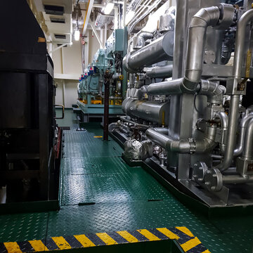 Machinery Space Of A Bulk Carrier Panamax Vessel