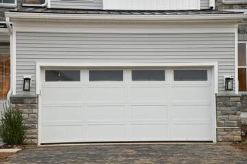 Modern car garage with automatic door