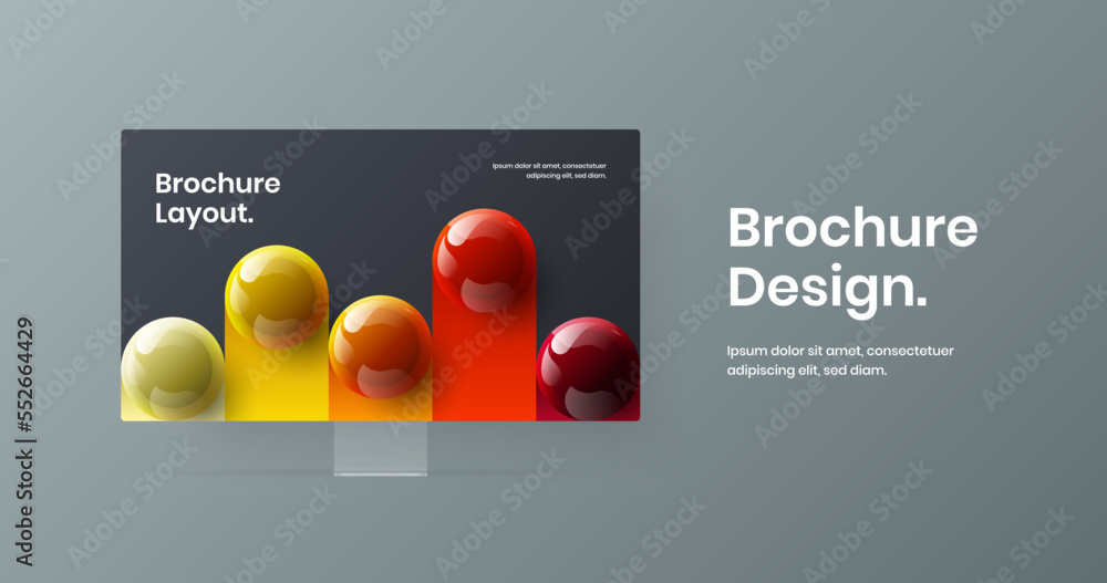 Aufkleber amazing banner design vector template. vivid computer display mockup presentation concept.