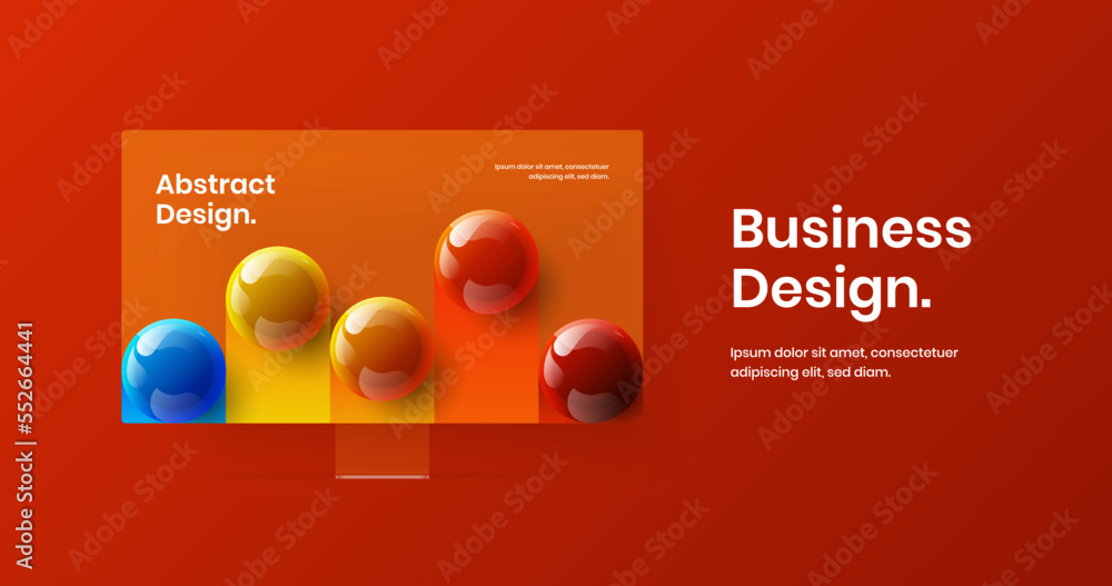 Aufkleber premium computer display mockup web project concept. clean landing page design vector layout.