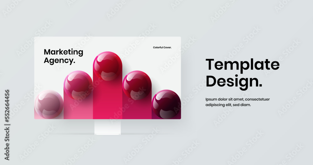 Aufkleber abstract display mockup landing page concept. vivid website vector design layout.