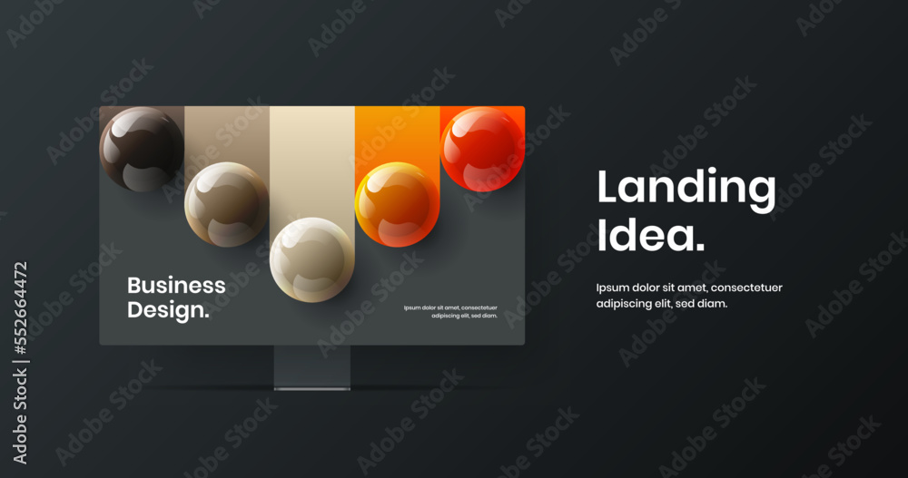 Aufkleber minimalistic website vector design template. abstract computer monitor mockup site screen illustrati