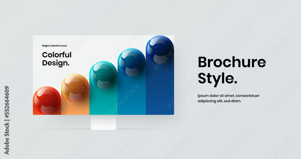Aufkleber unique computer display mockup landing page illustration. minimalistic website screen vector design 
