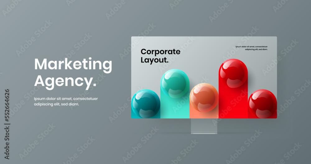 Aufkleber bright presentation design vector template. amazing monitor mockup web project layout.