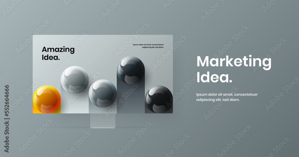 Aufkleber unique site screen design vector template. abstract computer display mockup presentation concept.