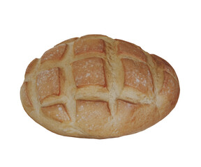 3d rendering crusty bread with squares in its shape
