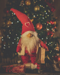 christmas greeting card with santa claus