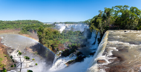 panoramic view of iguazu waterfalls from argentinian border