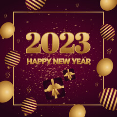 2023 Happy New Year background. Vector illustration.
