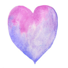 watercolor tender blue-pink heart