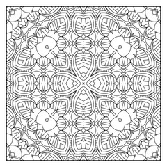 Mandala coloring page for adults. Mandala background. Mandala pattern coloring page. Hand drawn mandala pattern background. Vector black and white coloring page for coloring book.