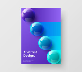 Isolated realistic balls corporate brochure concept. Geometric poster A4 vector design illustration.