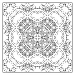 Mandala coloring page for adults. Mandala background. Mandala pattern coloring page. Hand drawn mandala pattern background. Vector black and white coloring page for coloring book.
