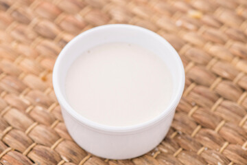 tahini served in bowl isolated on table side view of arabic food