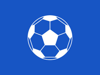 Naklejka premium シンプル白線サッカーボールアイコン
